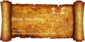 Khon Sarolta névjegykártya